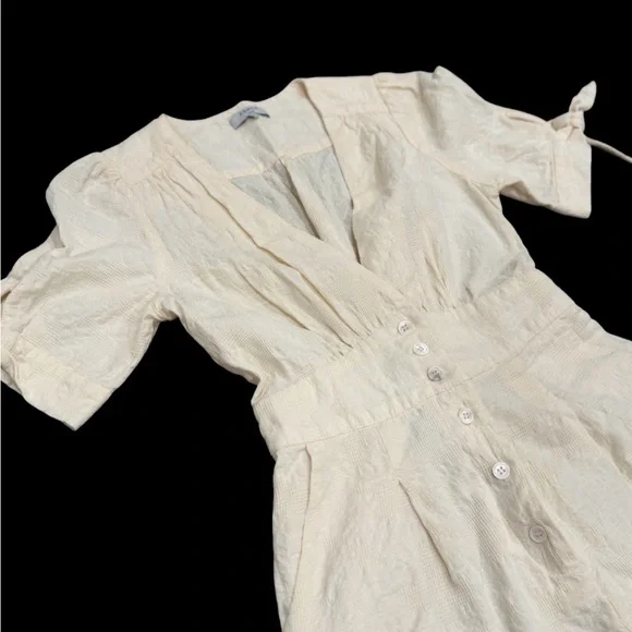FRNCH Paris Cream Cotton Button Front Romper XS NWOT - Picture 4 of 8